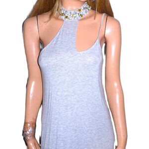 Boston Proper Gray Beaded Tank Shirt Dress S